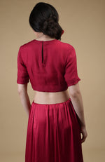 Classic Red-Gold Beads & Sequin Zardozi Hand Embroidered Saree