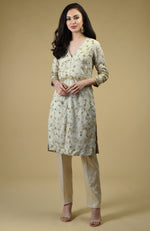 Star White Beads Zardozi Hand Embroidered Tunic Set