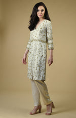 Star White Beads Zardozi Hand Embroidered Tunic Set