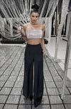 Crystella Black Crystal Hand Embroidered Corset with Pants