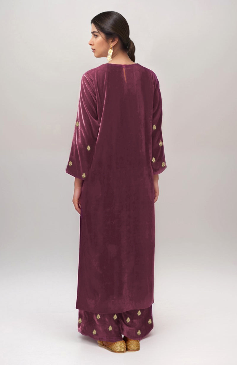 Hawthorne Rose Dabka Zardozi Hand Embroidered Kurta Set