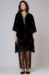 Midnight Blue Silver Kashmiri Tilla Embroidered Velvet Kurta Set