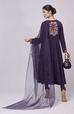 Eclipse Blue Resham Gara Embroidered Anarkali Set
