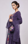Eclipse Blue Resham Gara Embroidered Anarkali Set