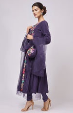 Eclipse Blue Resham Gara Embroidered Anarkali Set