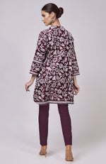 Plum Kantha Embroidered Co-Ord Set