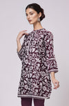 Plum Kantha Embroidered Co-Ord Set