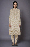 Light Beige Zari and Sequin Embroidered Jacket Set