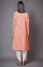 Salmon Resham Embroidered Jacket Set