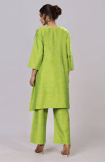 Citrus Green Parsi Gara Embroidered Co-ord