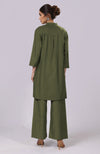 Martini Olive Parsi Gara Embroidered Co-Ord Set