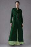 Emerald Green  Raw Silk Jacket & Skirt Set