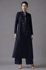Wine Raw Silk Jacket Set