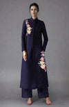 Eclipse Blue Parsi Gara Embroidered Jacket Set