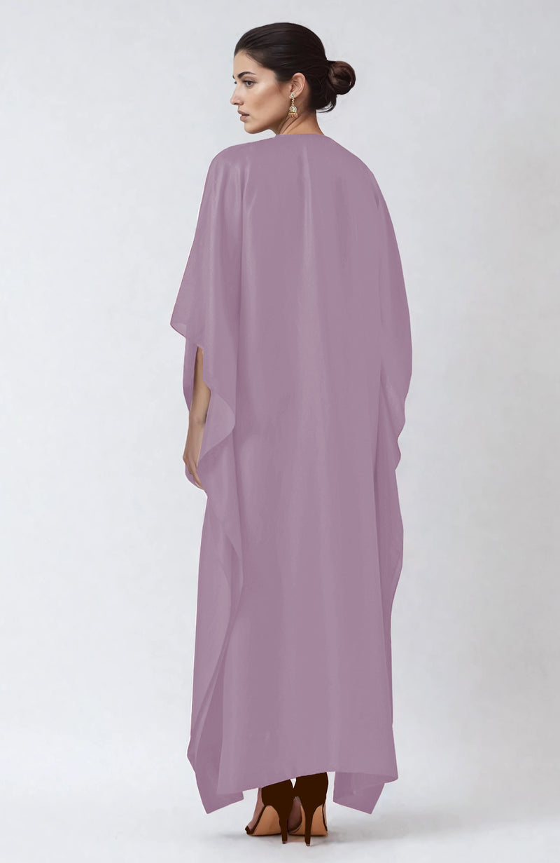 Elderberry Kashmiri Tilla Embroidered Kaftan