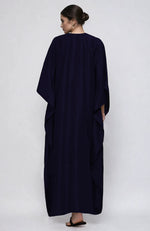 Midnight Blue  Kashidakari Embroidered Kaftan