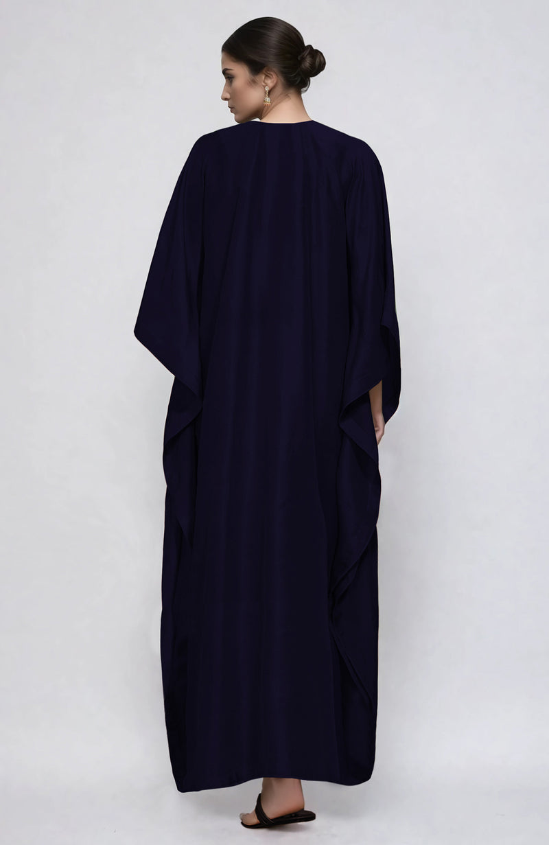 Midnight Blue  Kashidakari Embroidered Kaftan
