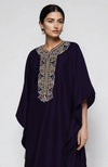 Midnight Blue  Kashidakari Embroidered Kaftan