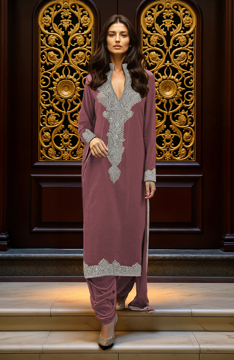 Mustard Yellow Embroidered Kurta set