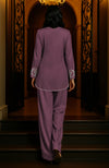 Burgundy Purple Embroidered Tunic Set