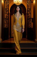 Mustard Gold Embroidered Tunic Set