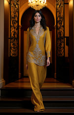 Mustard Gold Embroidered Tunic Set