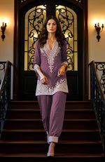 Mustard Gold Embroidered Tunic set