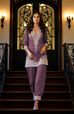 Dessert Rose Embroidered Tunic set