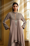Taupe Lavender Bead and Sequin Embroidered Kurta set