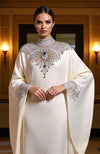 Ivory Bead and Crystal Embroidered Gown
