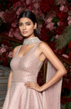 Blush Pink Peplum Sharara Set