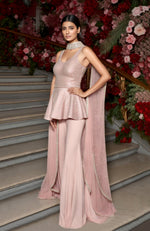 Blush Pink Peplum Sharara Set