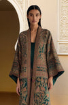 Masterpiece Emerald Whisper Embroidered Kimono Jacket Set