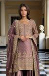 Dusty Mauve Gold Embroidered Gharara set