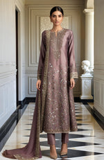 Muted Mauve Gold Embroidered  Kurta set