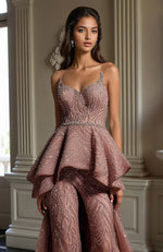 Regal Rose Embroidered 2-Piece Gown