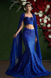 Sapphire Sequin Embroidered Corset Mermaid Lehenga Set