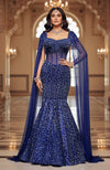 LAILA Sapphire Starlet Hand Embroidered Corset Mermaid Lehenga Set