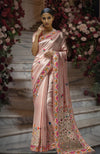 Blush Pink Kashidakari Embroidered Saree