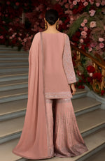 Blush Pink Zari Sequin & Zardozi Embroidered Gharara Set