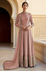 Dusty Lilac Resham Zari & Sequin Embroidered Anarkali Set