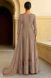 Taupe Resham Zari & Sequin Embroidered Anarkali Set