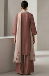 Muted Rosewood Embroidered Kurta Set