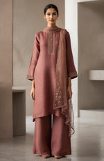 Muted Rosewood Embroidered Kurta Set