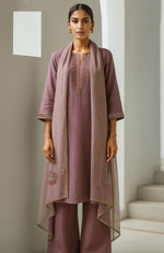 Dusty Lilac Embroidered Kurta Set
