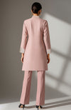 Blush Pearl Embroidered Straight Kurta Set with Palazzo Pants | Modern Chikankari-Inspired Ensemble