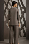 Greige Thread & Beads Embroidered Jacket Set
