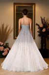 NAIRA- Ivory Crystal & Pearl Beads Hand Embroidered Princess Gown
