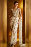Ivory Gold Hand Embroidered Saree Set
