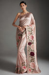 Rich Gold Peony and Roses Embroidered Saree